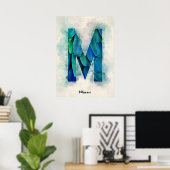 Poster M est pour Macaw (Bureau à domicile)