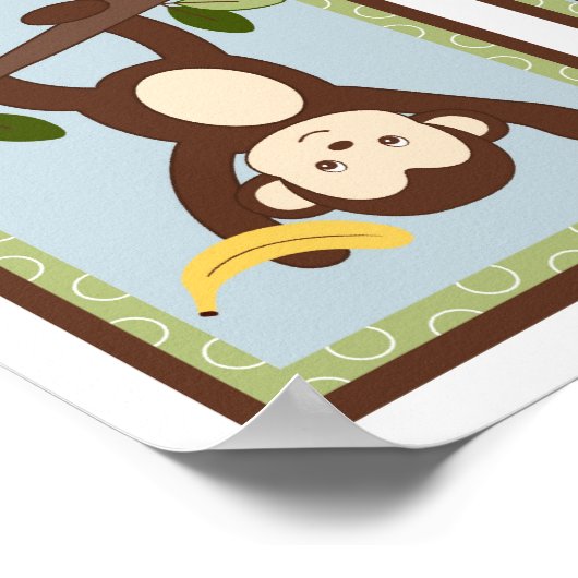 Poster M est pour Monkey Jungle Nursery Wall Art Print (Coin)