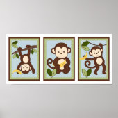 Poster M est pour Monkey Jungle Nursery Wall Art Print (Devant)