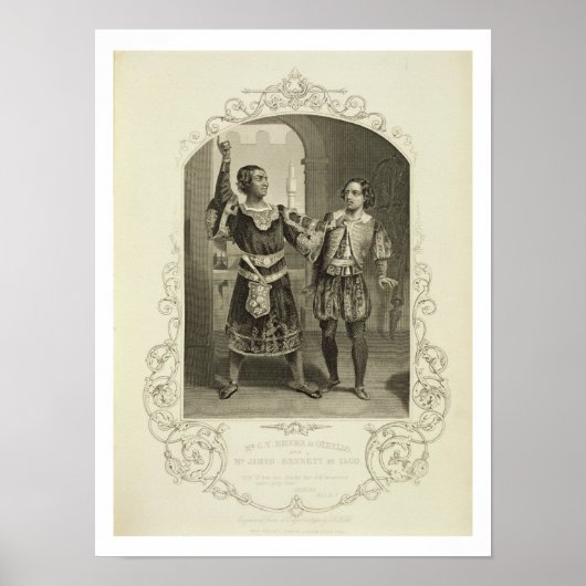 Poster M. G. V. Brooke en tant qu'Othello et James Bennet (Devant)