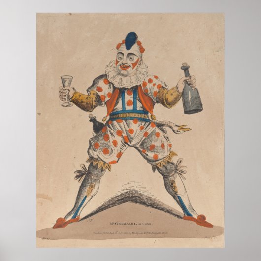 Poster M. Grimaldi comme Joey le Clown 1822 (Devant)