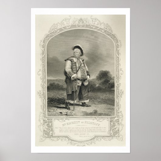 Poster M. Hackett en tant que Falstaff, dans Henry IV (Pa (Devant)