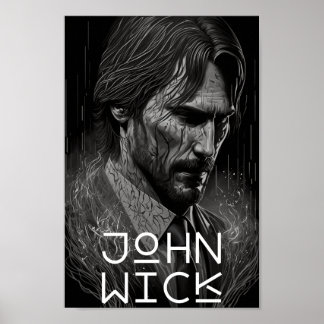 Poster m. John Wick - Style foncé