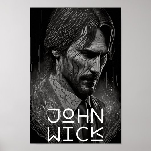 Poster m. John Wick - Style foncé (Devant)