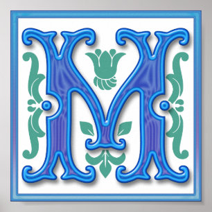 Poster M - Lettre Vintage M