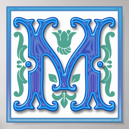 Poster M - Lettre Vintage M (Devant)