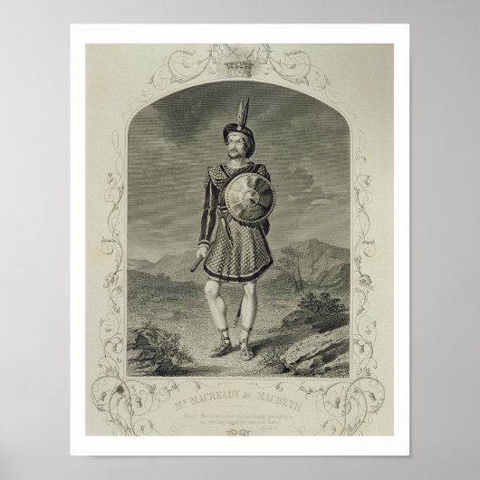 Poster M. Macready en tant que Macbeth, Acte I Scène 3, d (Devant)