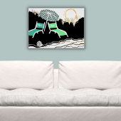 Poster M. & Mme Turquoise Chaises De Plage Au Sunset Post