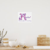 Poster M monogramme art Maria filles nom signifiant affic (Cuisine)