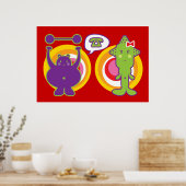 Poster M. Purple & Mlle Green Personnage de dessin animé  (Cuisine)