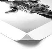 Poster M. Serious Giraffe Photographie noir et blanc (Coin)