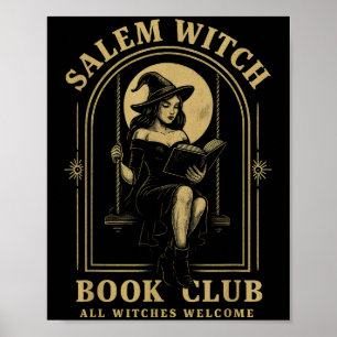 Poster M Witch Book Club Réservation Pleine lune Hallowee
