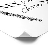 Poster Ma baguette M'a choisie Flûte Typographie noir & b (Coin)