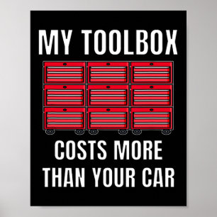 Poster Ma boîte à outils coûte plus que votre voiture Fun