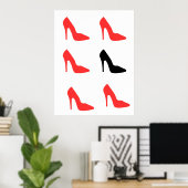 Poster Ma chaussure rouge (Bureau à domicile)