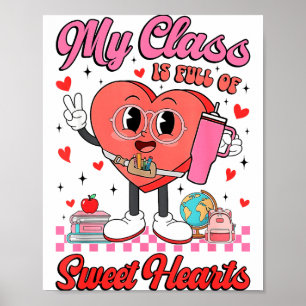 Poster Ma classe est pleine de coeurs doux Professeurs Sa