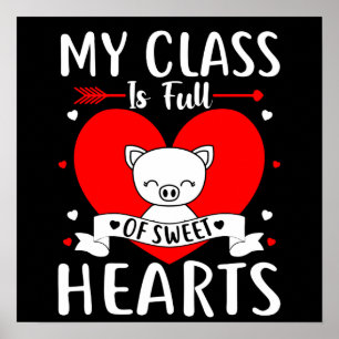 Poster Ma Classe Est Pleine De Coeurs Sucrés Valentine