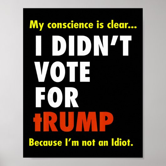 Poster Ma conscience est chère Je n'ai pas voté pour Trum (Devant)