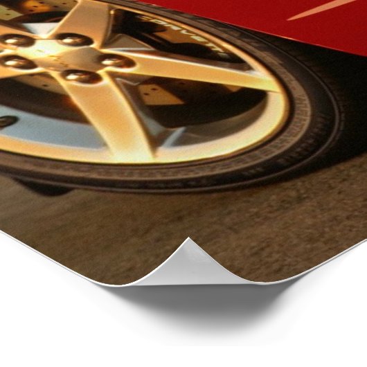 Poster Ma Corvette rouge (Coin)