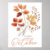Poster Ma couleur préférée est octobre (Devant)