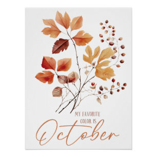 Poster Ma couleur préférée est octobre