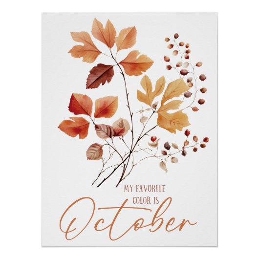 Poster Ma couleur préférée est octobre (Devant)