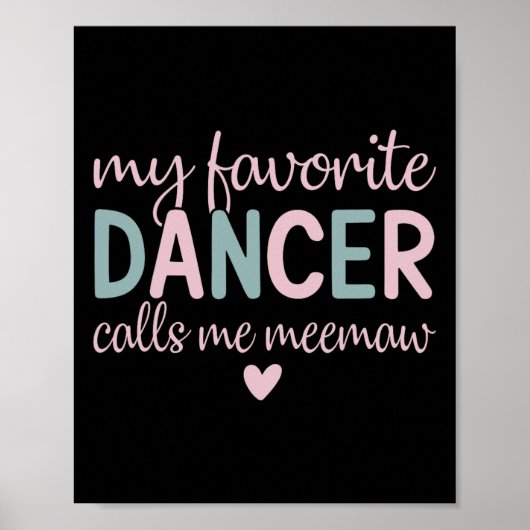 Poster Ma danseuse préférée m'appelle Meemaw Funny Dance (Devant)