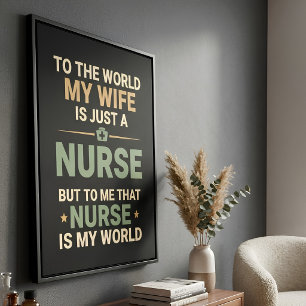 Poster Ma femme infirmière est ma citation d'appréciation