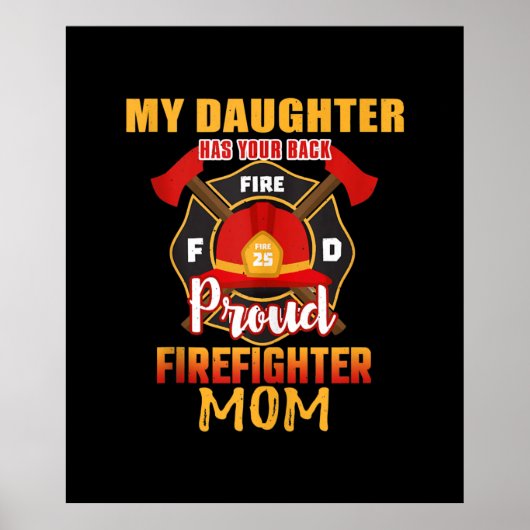 Poster Ma Fille A Ton Dos Fier Pompier Maman (Devant)