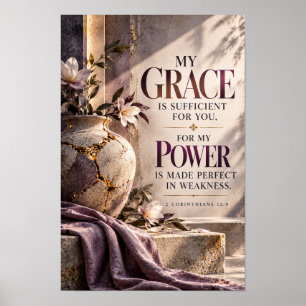 Poster Ma Grâce Est Suffisante 2 Corinthiens 12:9 Christi
