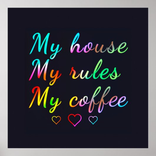 Poster Ma maison, mes règles, mon café (Devant)
