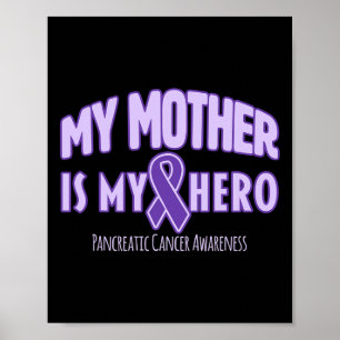 Poster Ma mère est mon héros Conscience du cancer pancréa