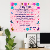 Poster Ma Mère, Les Cadeaux Du Jour Des Mères D'Une Fille (Bureau à domicile)