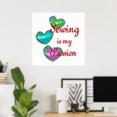 Poster Ma passion de couture (Bureau à domicile)