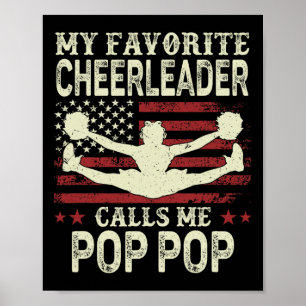 Poster Ma pom-pom girl préférée m'appelle Pop Pop Drapeau
