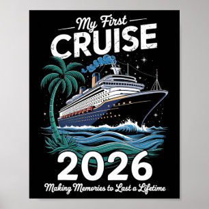 Poster Ma première croisière 2026 Voyage de vacances en f