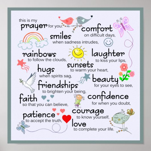 Poster Ma Prière Pour Vous | Bleu (Devant)