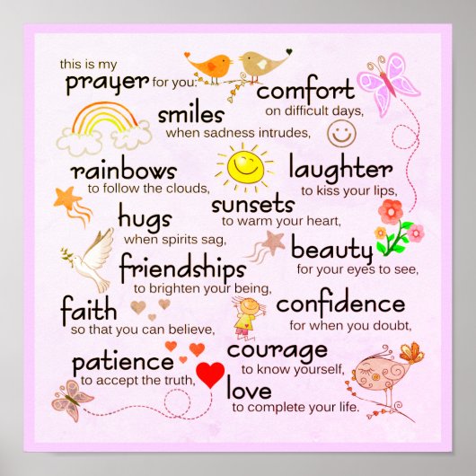 Poster Ma Prière Pour Vous | Rose clair (Devant)