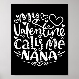Poster Ma Saint-Valentin m'appelle Nana Drôle Grand-mère