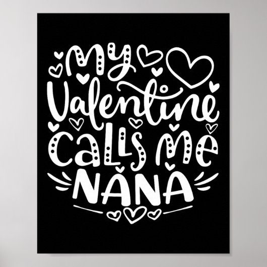 Poster Ma Saint-Valentin m'appelle Nana Drôle Grand-mère (Devant)