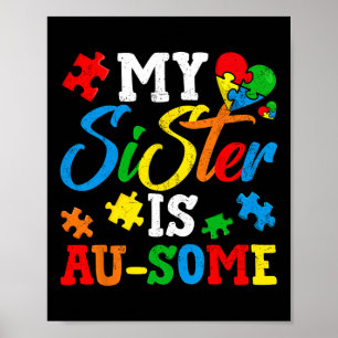 Poster Ma Soeur Est Au-some Sensibilisation sur l'autisme