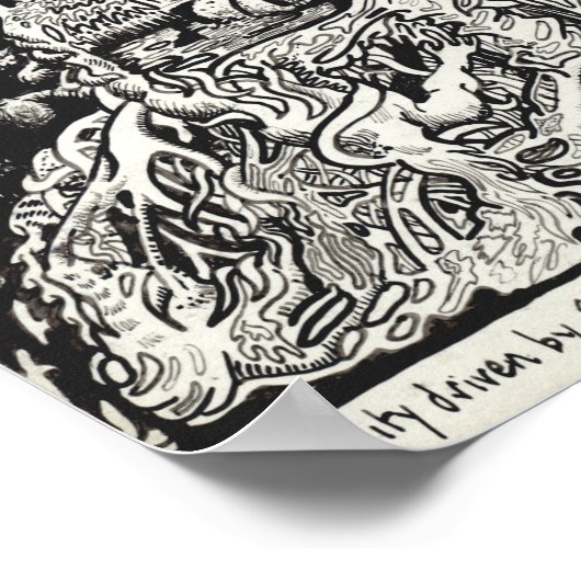 Poster Ma ville entraînée par le feu dans la mer. (Coin)