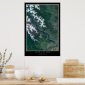 Poster Maart boven Chelan Washington Satellite (Keuken)