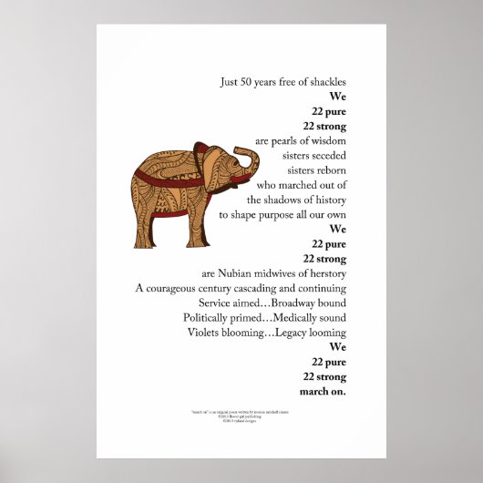 poster "Maart op" gedicht Elephant (Voorkant)