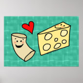 Poster Mac aime Fromage, Funny Cute Macaroni + Fromage (Devant)