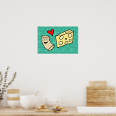 Poster Mac aime Fromage, Funny Cute Macaroni + Fromage (Cuisine)