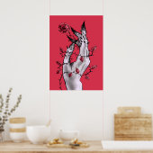 Poster Macabre Art Creepy Hand Red And Black Gothic (Cuisine)