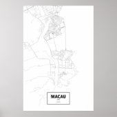 Poster Macao, Chine (noir sur blanc) (Devant)