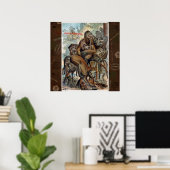 Poster Macaques pour un voyage responsable (Bureau à domicile)