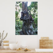 Poster Macaques sur un Bull...Statue (Cuisine)